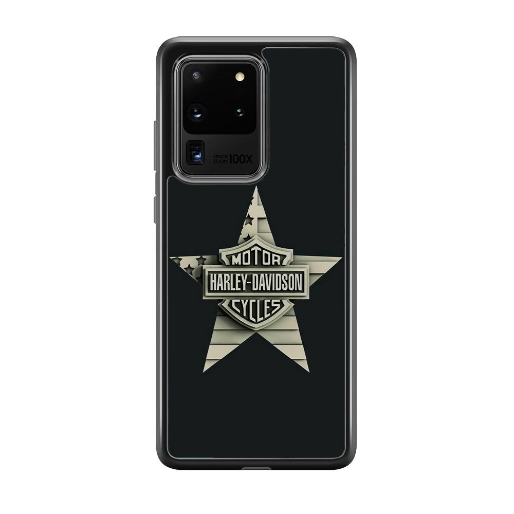 Harley Davidson Star Logo Samsung Galaxy S20 Ultra Case-Mobile Phone Case-Rubber Black (2D Case)-Altracase