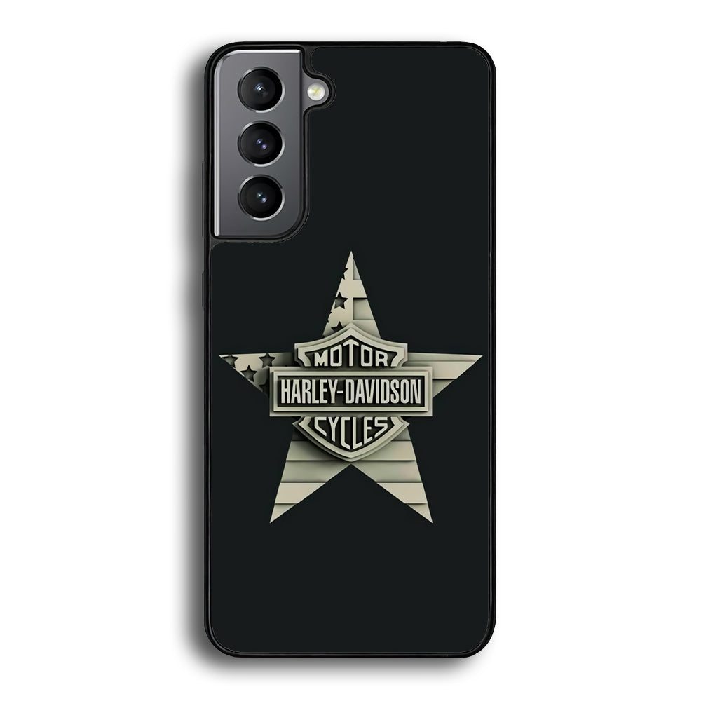 Harley Davidson Star Logo Samsung Galaxy S21 Plus Case-Mobile Phone Case-Rubber Black (2D Case)-Altracase