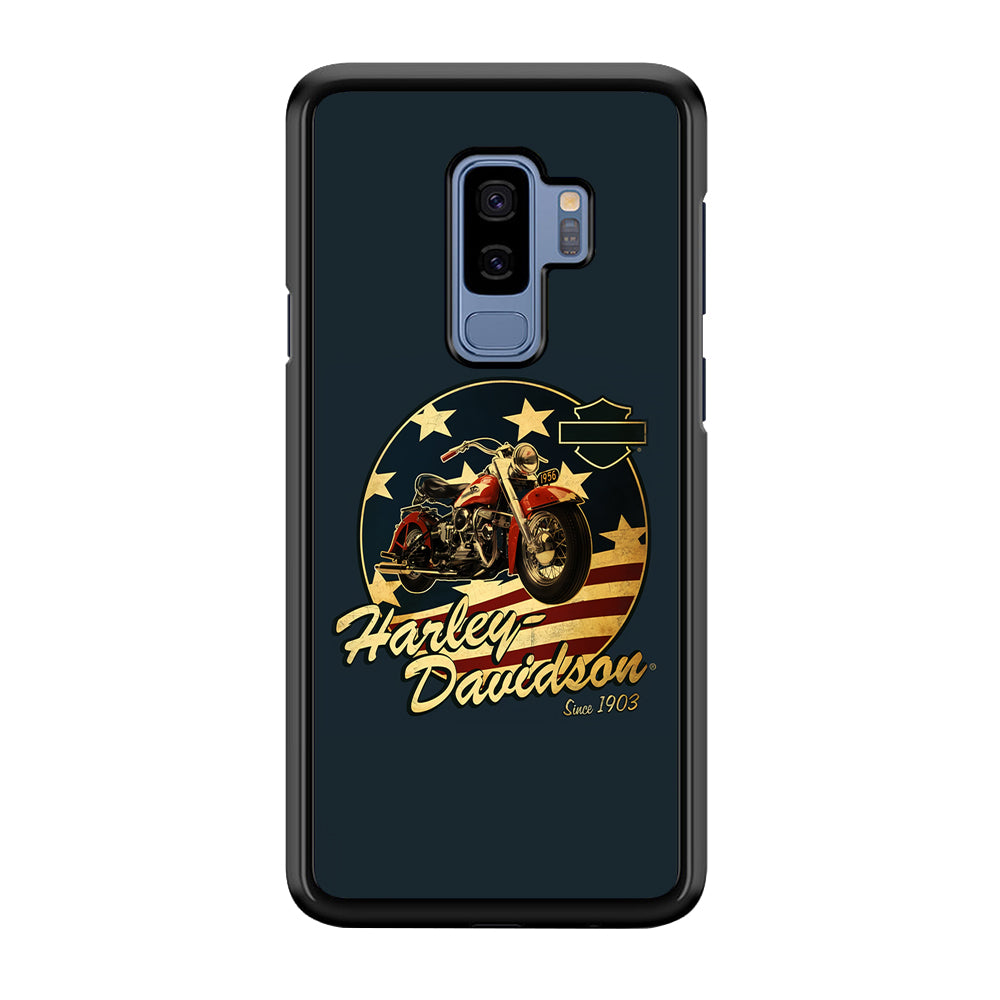 Harley Vintage Logo Samsung Galaxy S9 Plus Case-Phone Case-Rubber Black (2D Case)-Altracase