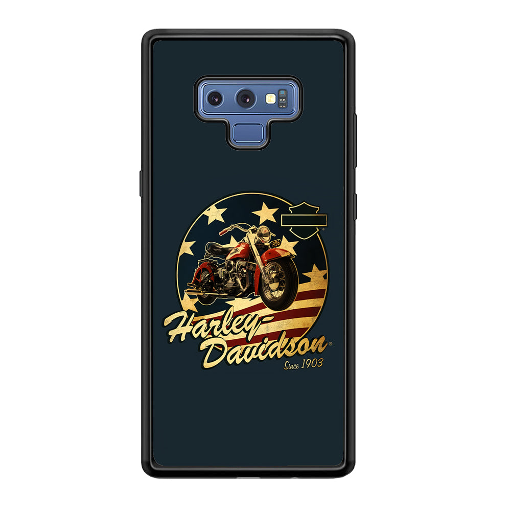 Harley Vintage Logo Samsung Galaxy Note 9 Case-Phone Case-Rubber Black (2D Case)-Altracase