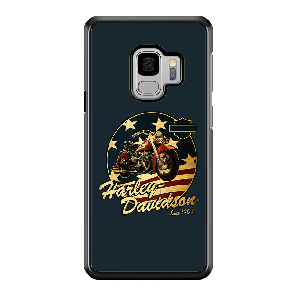 Harley Vintage Logo Samsung Galaxy S9 Case-Phone Case-Rubber Black (2D Case)-Altracase