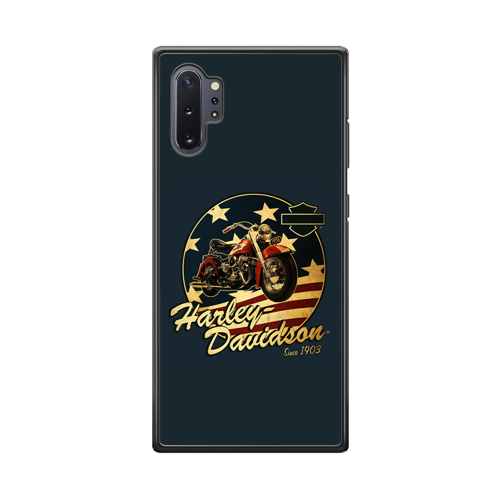 Harley Vintage Logo Samsung Galaxy Note 10 Plus Case-Phone Case-Rubber Black (2D Case)-Altracase