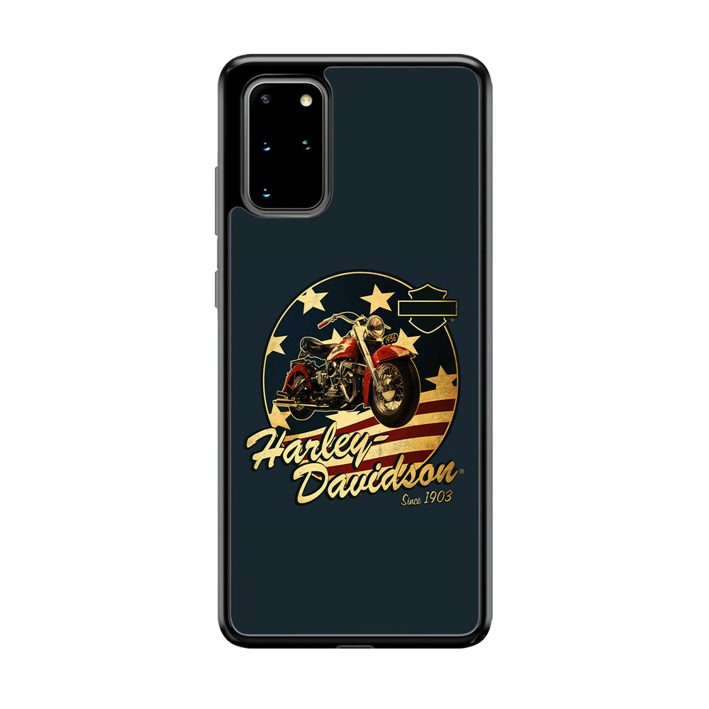 Harley Vintage Logo Samsung Galaxy S20 Plus Case-Phone Case-Rubber Black (2D Case)-Altracase