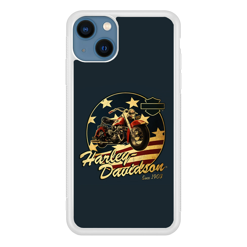 Harley Vintage Logo iPhone 15 Plus Case-Phone Case-Rubber White (2D Case)-Altracase