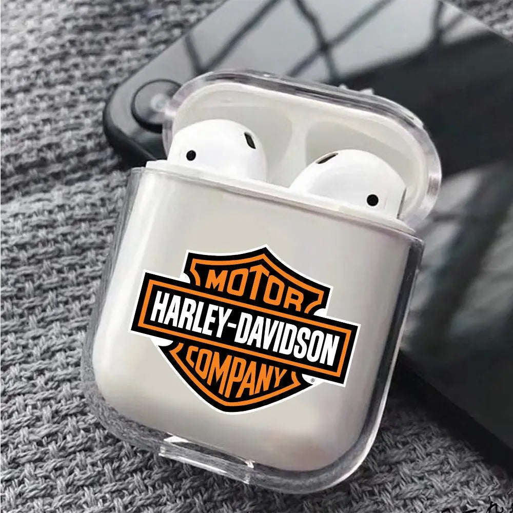 Harley Davidson Hard Plastic Protective Clear Case Cover For Apple Airpods-AirPod Case-Altracase