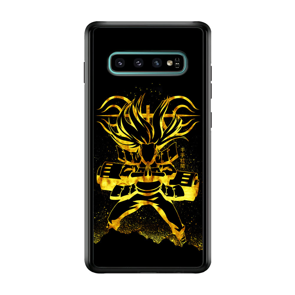 Hashirama Senju Gold Samsung Galaxy S10 Case-Phone Case-Rubber Black (2D Case)-Altracase