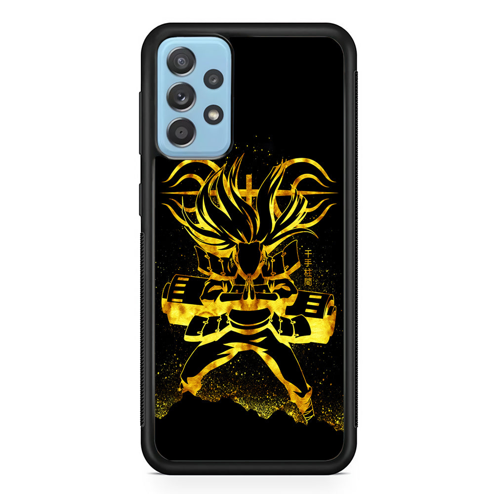 Hashirama Senju Gold Samsung Galaxy A52 Case-Phone Case-Rubber Black (2D Case)-Altracase