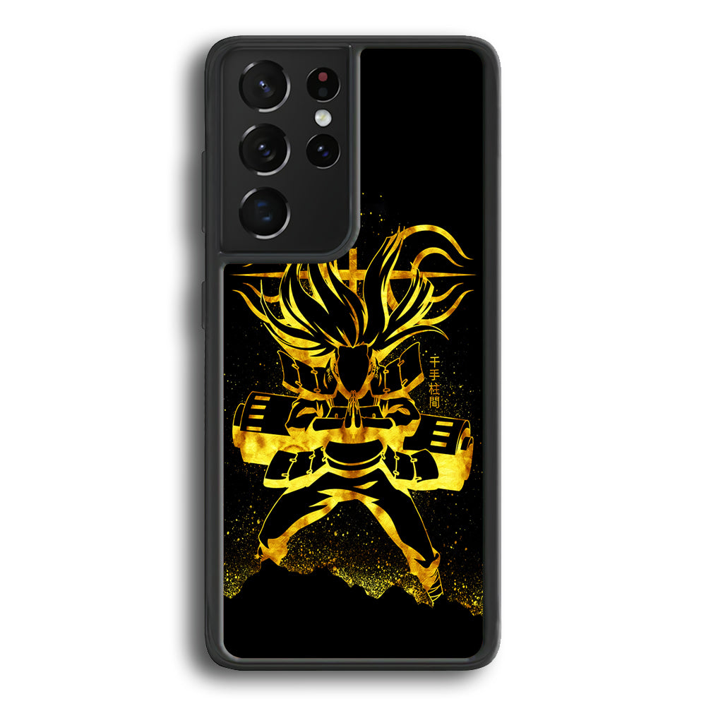 Hashirama Senju Gold Samsung Galaxy S23 Ultra Case-Phone Case-Rubber Black (2D Case)-Altracase