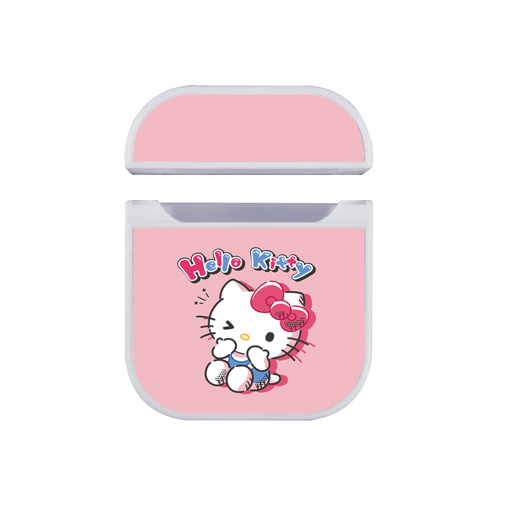 Hello Kitty Cute Pink Apple AirPods Case-AirPod Case-White-Altracase