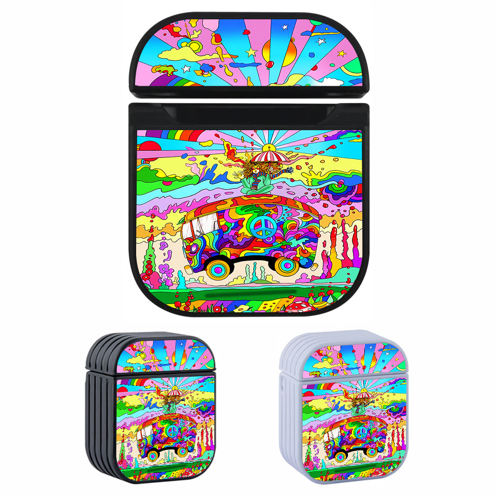 Hippie Bus Pop Art Hard Plastic Case Cover For Apple Airpods-AirPod Case-Altracase