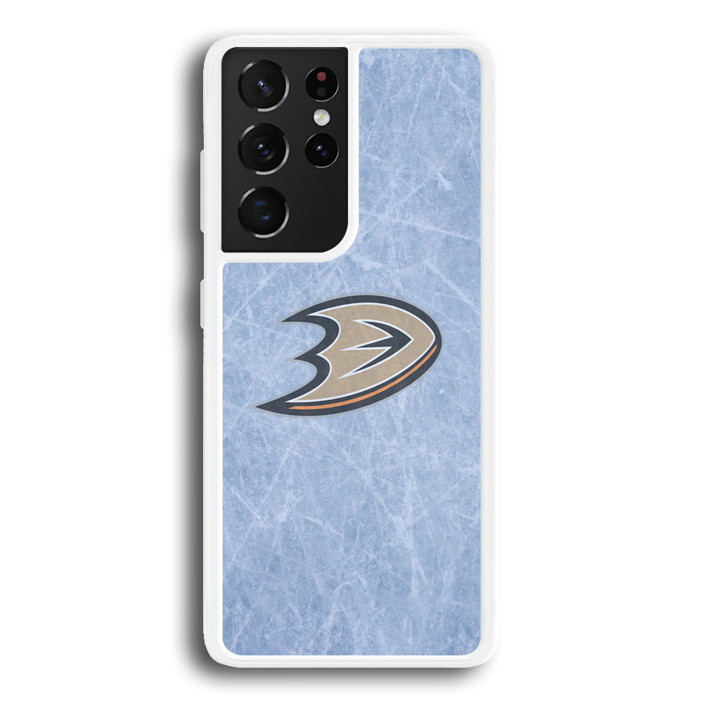Hockey Anaheim Ducks NHL 001 Samsung Galaxy S21 Ultra Case-Phone Case-Rubber White (2D Case)-Altracase