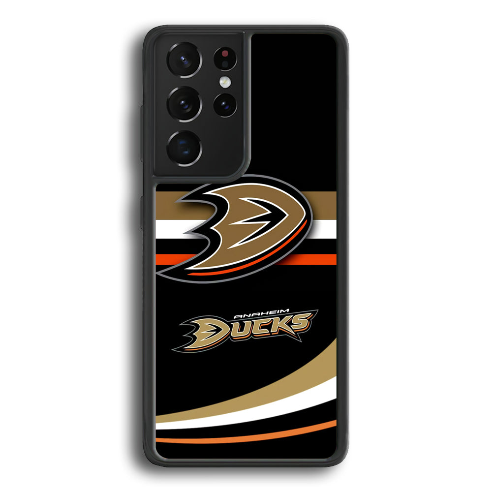 Hockey Anaheim Ducks NHL 002 Samsung Galaxy S23 Ultra Case-Phone Case-Rubber Black (2D Case)-Altracase