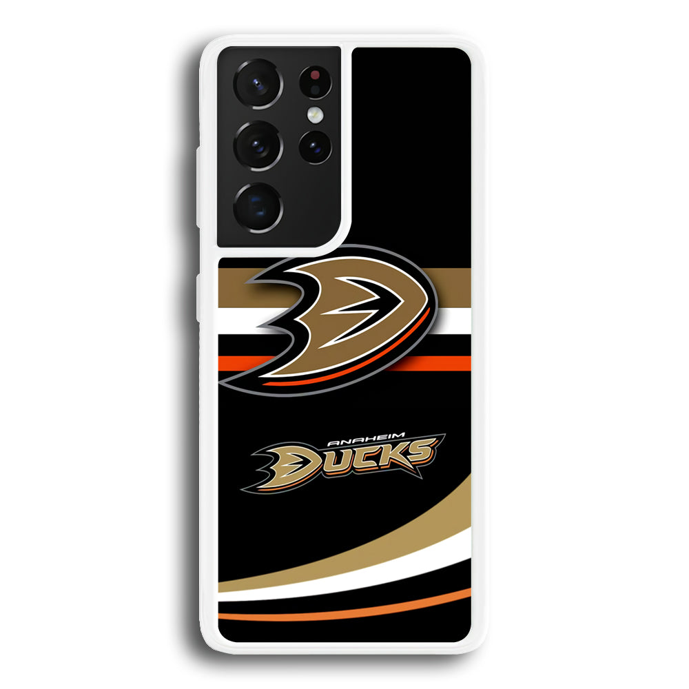 Hockey Anaheim Ducks NHL 002 Samsung Galaxy S23 Ultra Case-Phone Case-Rubber White (2D Case)-Altracase