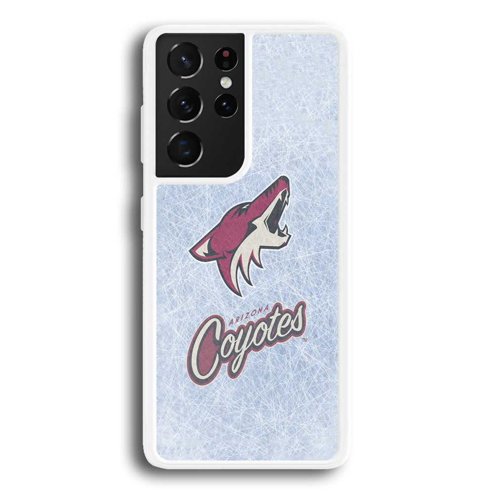 Hockey Arizona Coyotes NHL 002 Samsung Galaxy S23 Ultra Case-Phone Case-Rubber White (2D Case)-Altracase