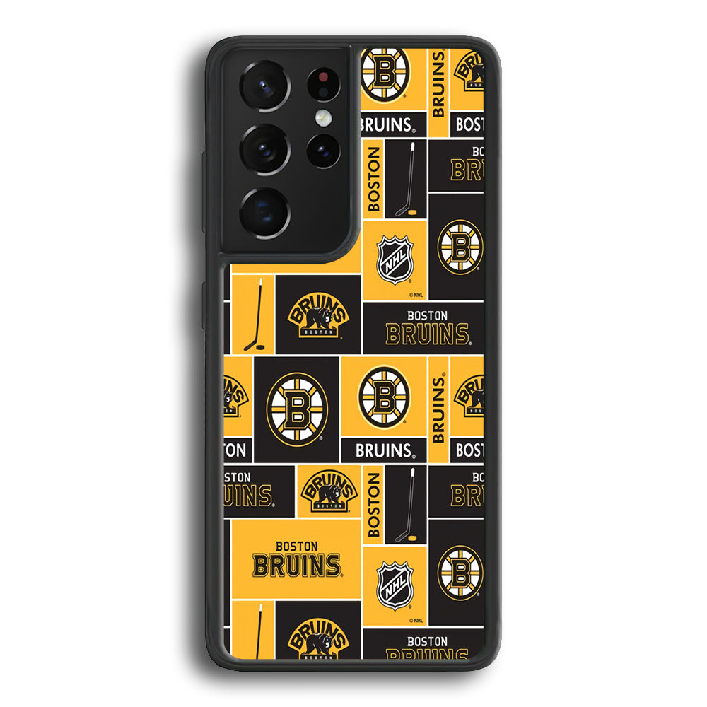 Hockey Boston Bruins NHL 001 Samsung Galaxy S21 Ultra Case-Phone Case-Rubber Black (2D Case)-Altracase