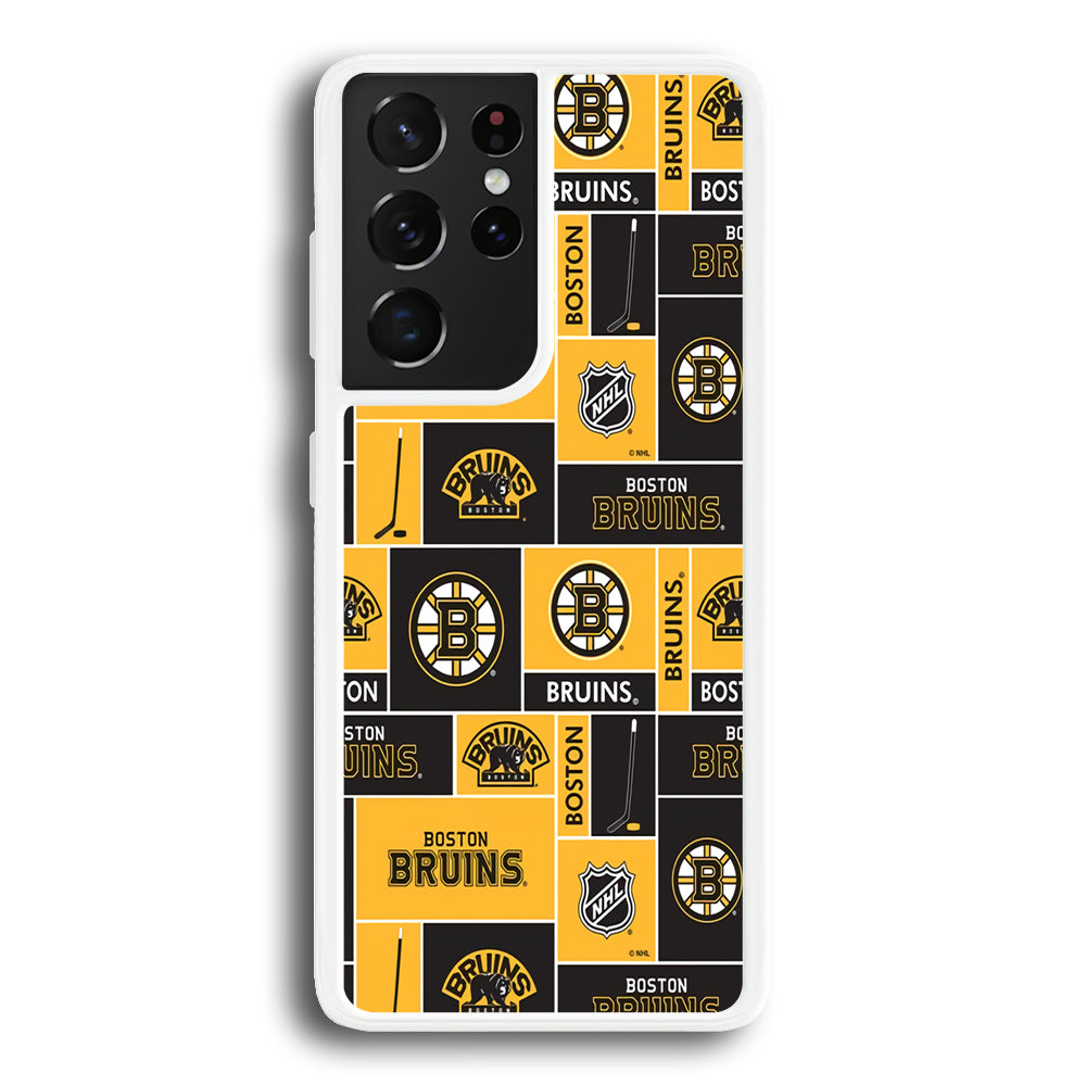 Hockey Boston Bruins NHL 001 Samsung Galaxy S21 Ultra Case-Phone Case-Rubber White (2D Case)-Altracase