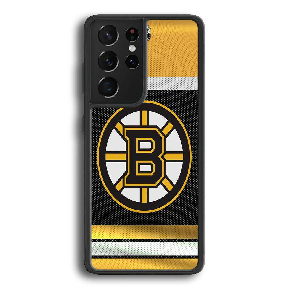 Hockey Boston Bruins NHL 002 Samsung Galaxy S23 Ultra Case-Phone Case-Rubber Black (2D Case)-Altracase