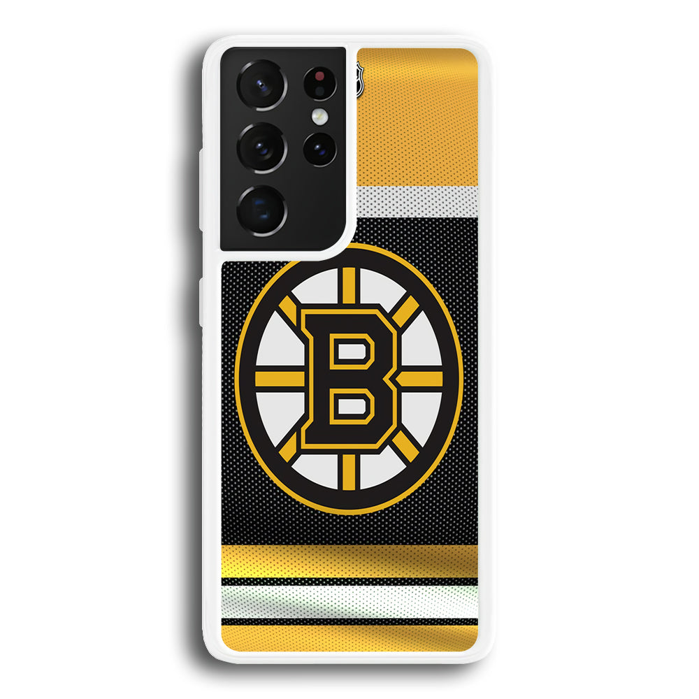 Hockey Boston Bruins NHL 002 Samsung Galaxy S23 Ultra Case-Phone Case-Rubber White (2D Case)-Altracase