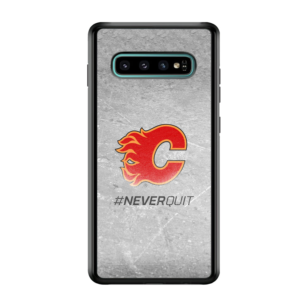 Hockey Calgary Flames NHL 001 Samsung Galaxy S10 Case-Phone Case-Rubber Black (2D Case)-Altracase