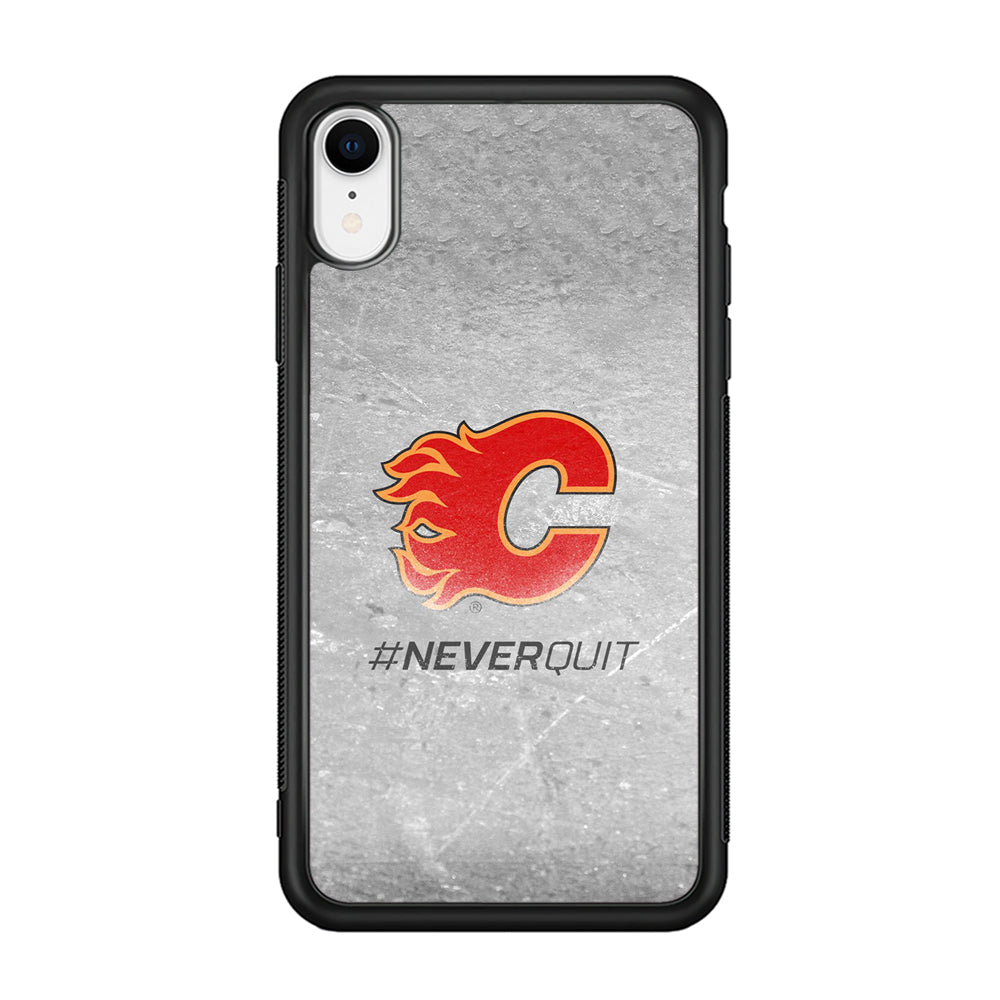 Hockey Calgary Flames NHL 001 iPhone XR Case-Phone Case-Rubber Black (2D Case)-Altracase