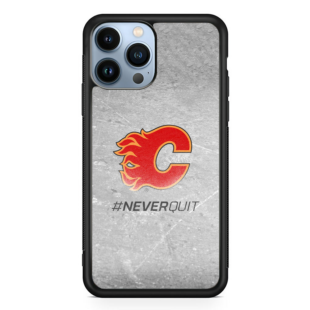 Hockey Calgary Flames NHL 001 iPhone 15 Pro Max Case-Phone Case-Rubber Black (2D Case)-Altracase