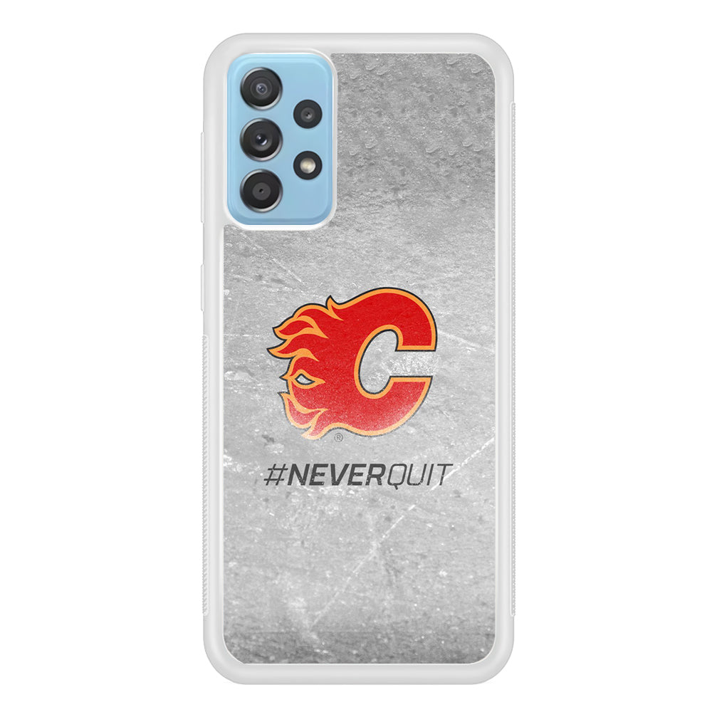 Hockey Calgary Flames NHL 001 Samsung Galaxy A72 Case-Phone Case-Rubber White (2D Case)-Altracase
