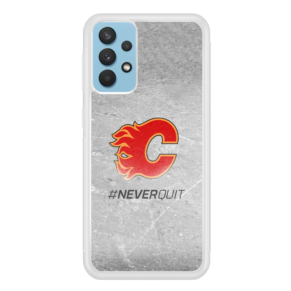 Hockey Calgary Flames NHL 001 Samsung Galaxy A32 Case-Phone Case-Rubber White (2D Case)-Altracase