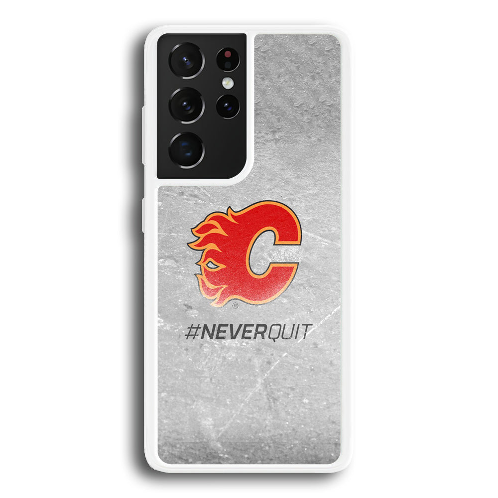 Hockey Calgary Flames NHL 001 Samsung Galaxy S21 Ultra Case-Phone Case-Rubber White (2D Case)-Altracase