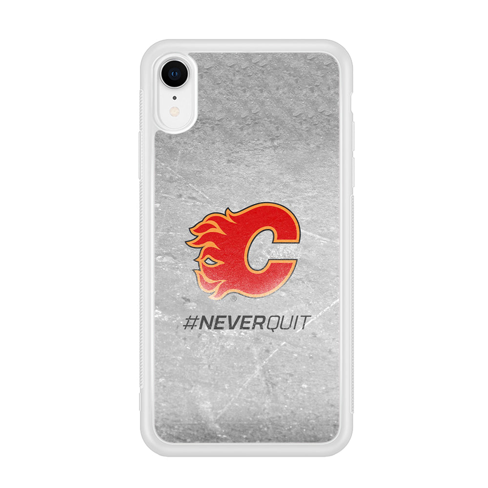 Hockey Calgary Flames NHL 001 iPhone XR Case-Phone Case-Rubber White (2D Case)-Altracase