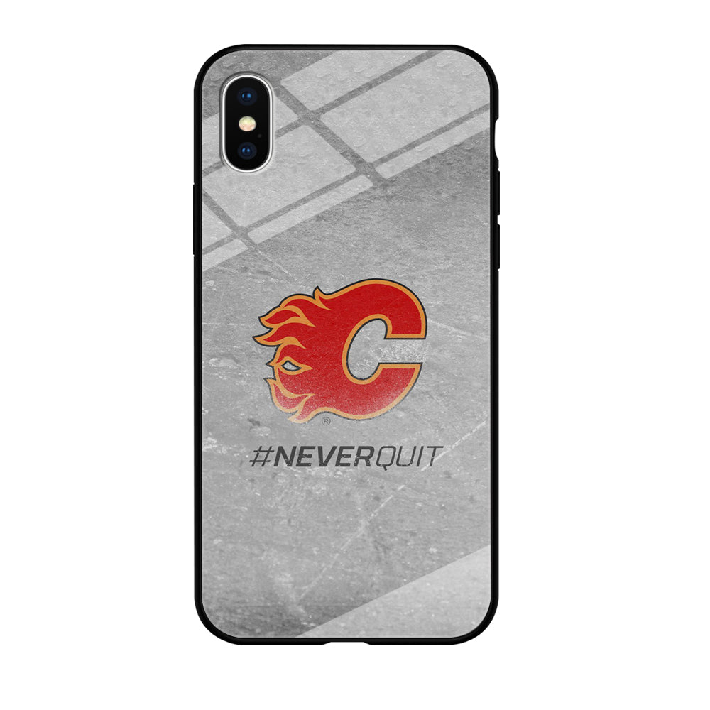 Hockey Calgary Flames NHL 001 iPhone Xs Case-Phone Case-Tempered Glass Case-Altracase