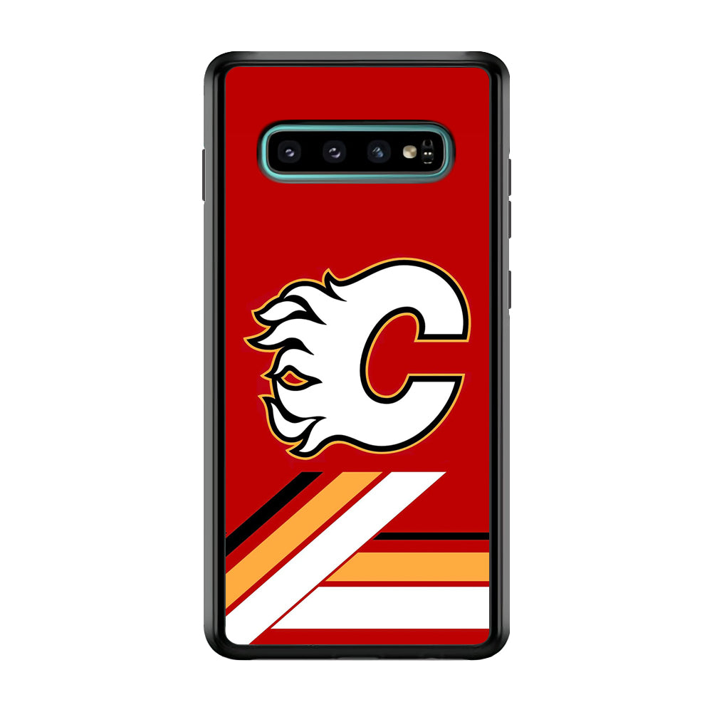 Hockey Calgary Flames NHL 002 Samsung Galaxy S10 Case-Phone Case-Rubber Black (2D Case)-Altracase