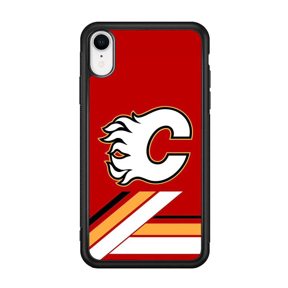 Hockey Calgary Flames NHL 002 iPhone XR Case-Phone Case-Rubber Black (2D Case)-Altracase
