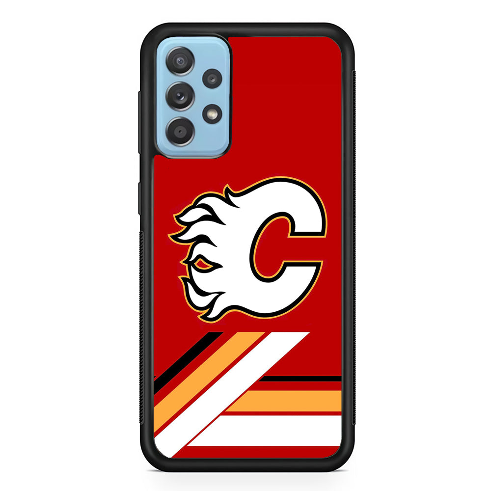 Hockey Calgary Flames NHL 002 Samsung Galaxy A72 Case-Phone Case-Rubber Black (2D Case)-Altracase