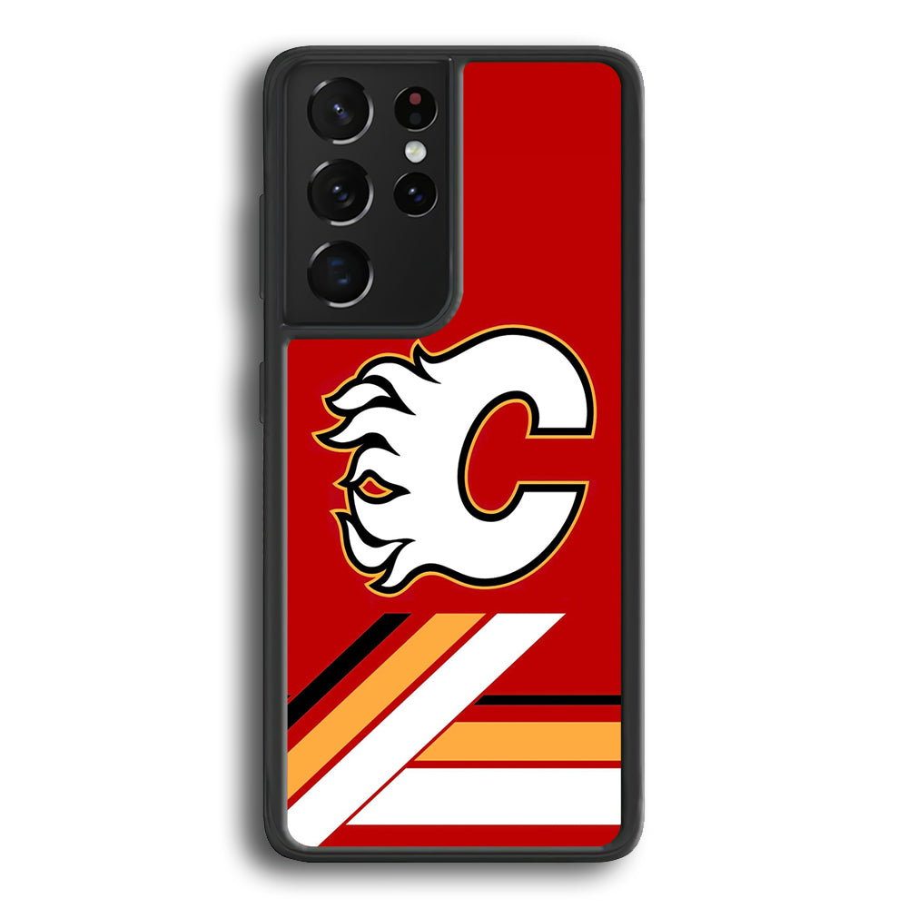 Hockey Calgary Flames NHL 002 Samsung Galaxy S21 Ultra Case-Phone Case-Rubber Black (2D Case)-Altracase