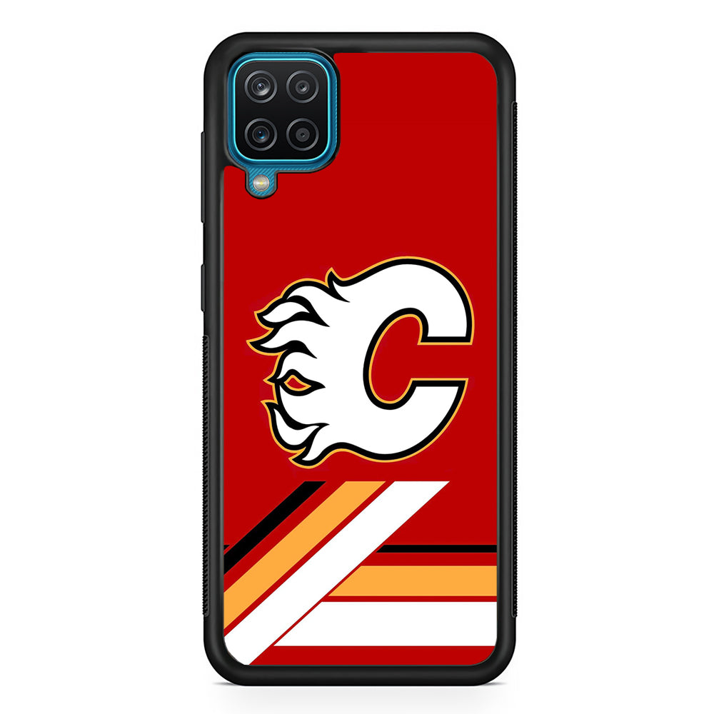 Hockey Calgary Flames NHL 002 Samsung Galaxy A12 Case-Phone Case-Rubber Black (2D Case)-Altracase