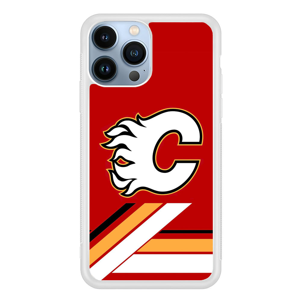 Hockey Calgary Flames NHL 002 iPhone 15 Pro Max Case-Phone Case-Rubber White (2D Case)-Altracase