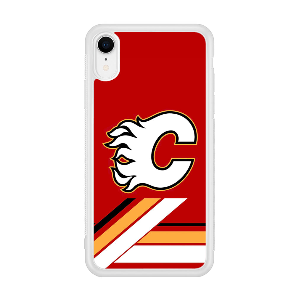 Hockey Calgary Flames NHL 002 iPhone XR Case-Phone Case-Rubber White (2D Case)-Altracase