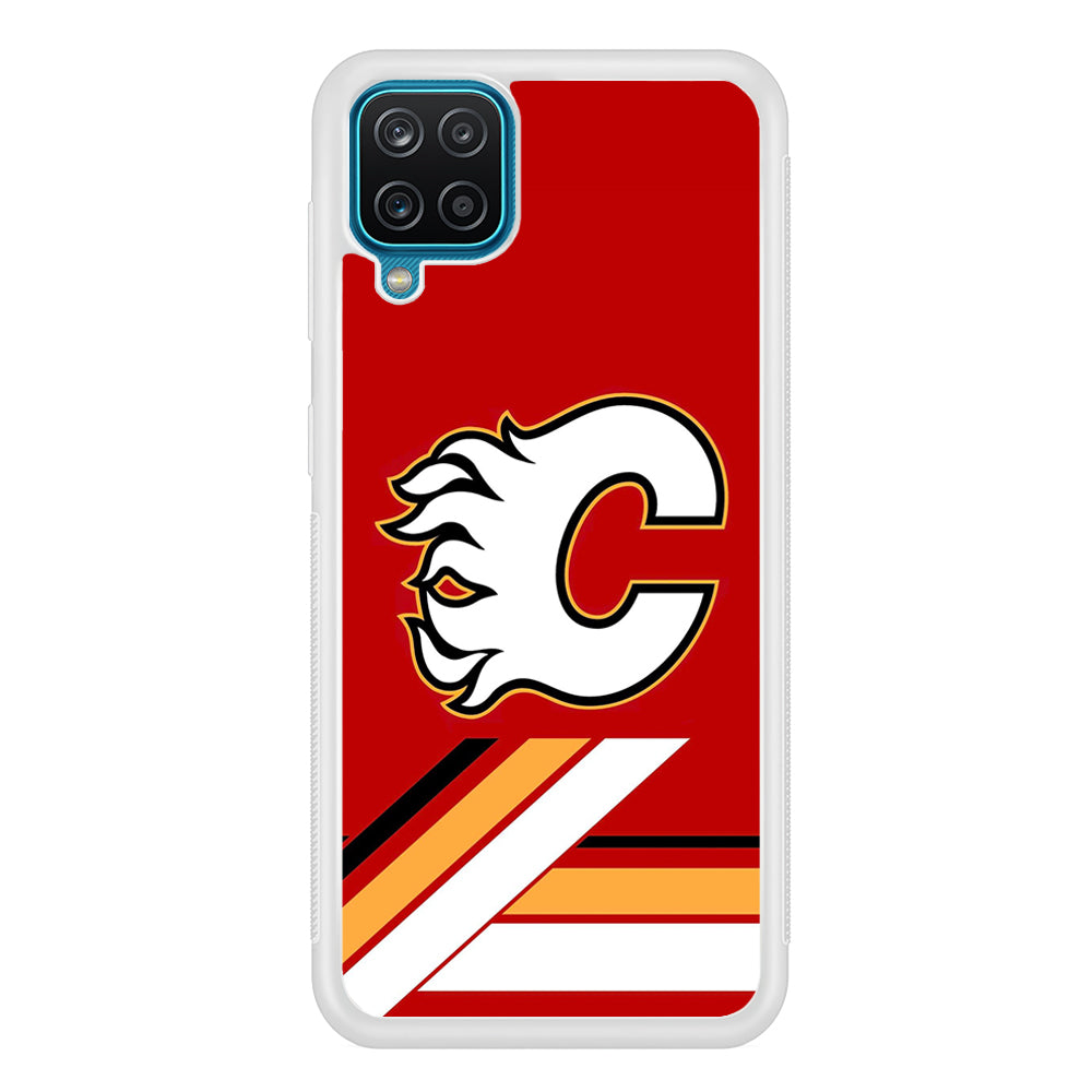 Hockey Calgary Flames NHL 002 Samsung Galaxy A12 Case-Phone Case-Rubber White (2D Case)-Altracase