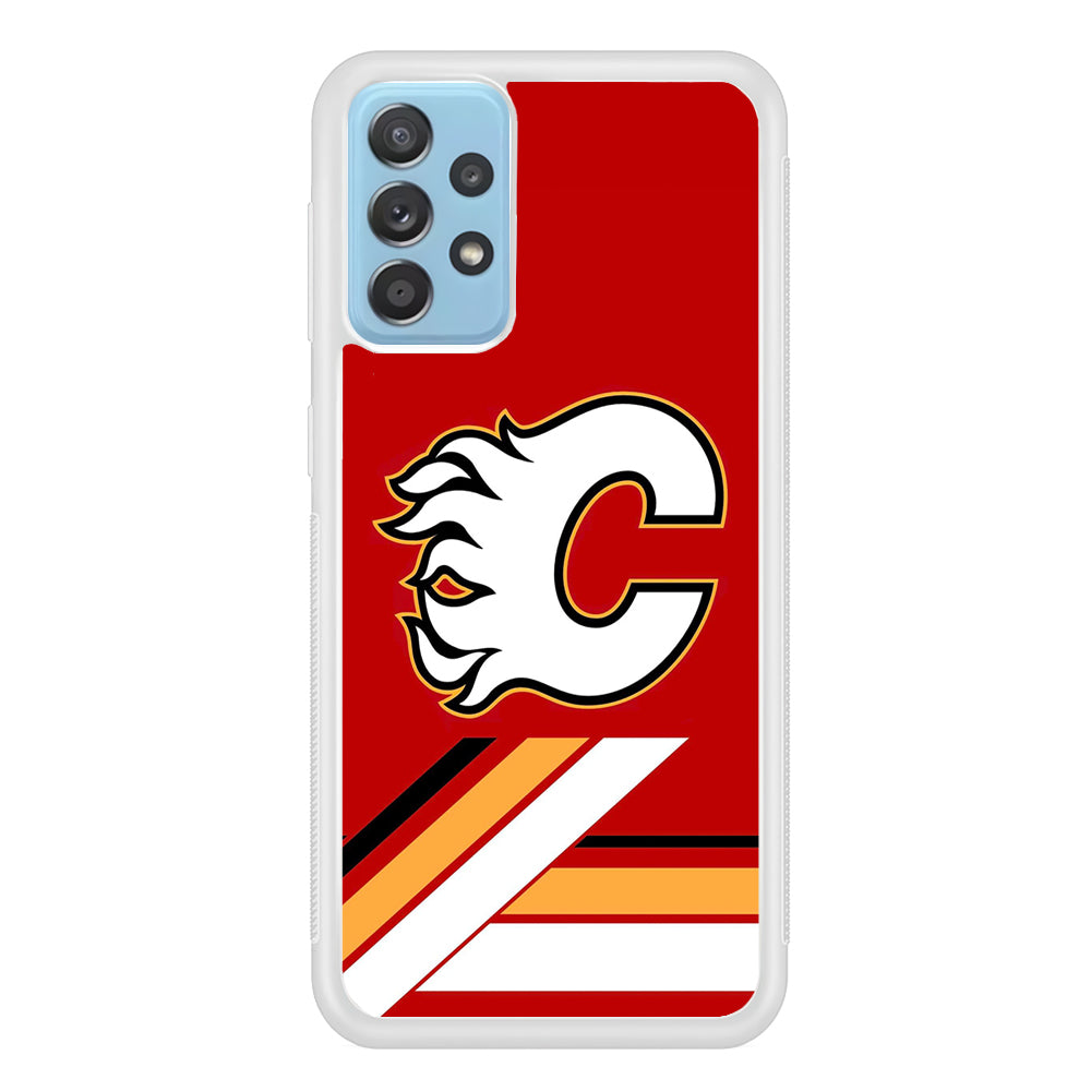 Hockey Calgary Flames NHL 002 Samsung Galaxy A72 Case-Phone Case-Rubber White (2D Case)-Altracase
