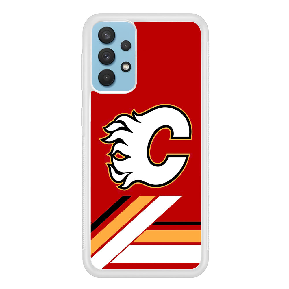 Hockey Calgary Flames NHL 002 Samsung Galaxy A32 Case-Phone Case-Rubber White (2D Case)-Altracase