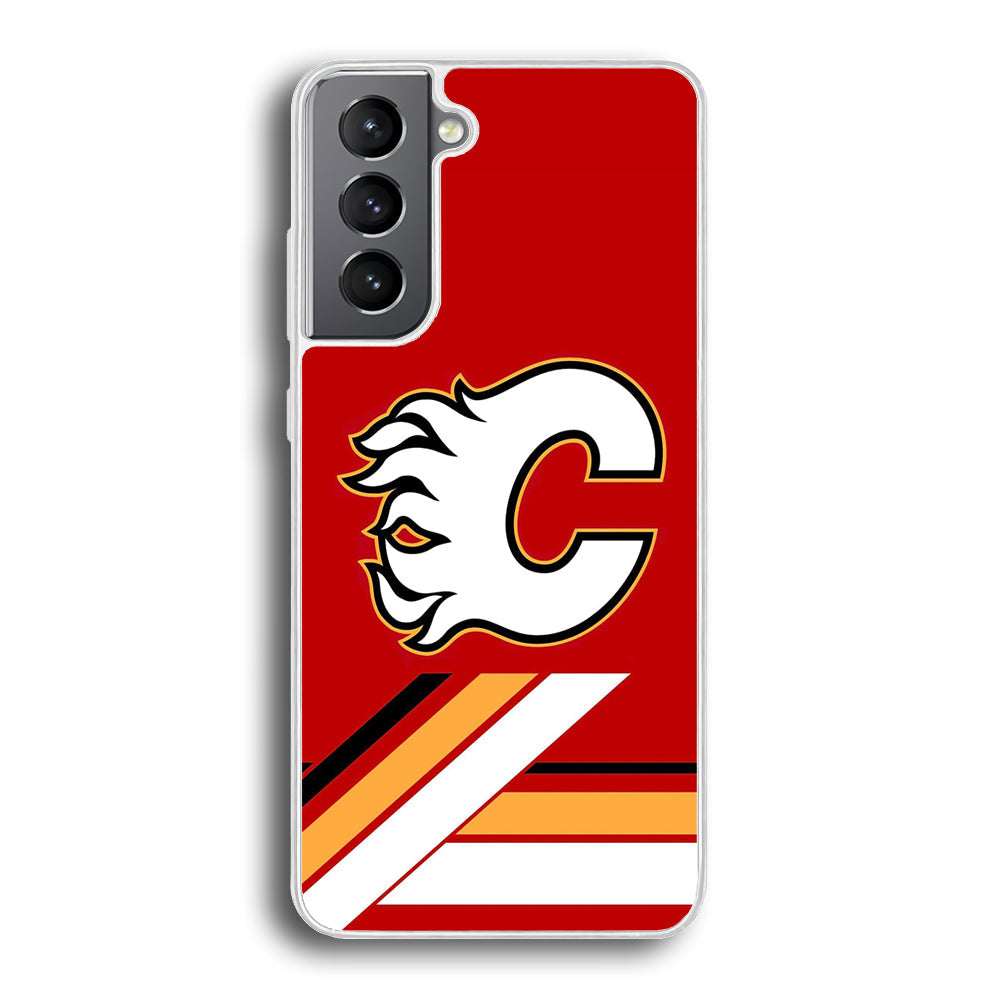 Hockey Calgary Flames NHL 002 Samsung Galaxy S22 Case-Phone Case-Rubber White (2D Case)-Altracase