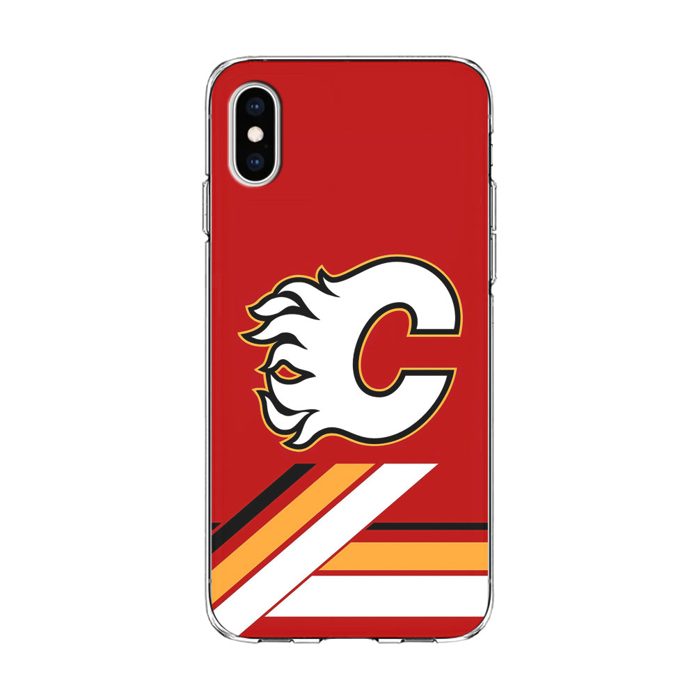 Hockey Calgary Flames NHL 002 iPhone Xs Max Case-Phone Case-Clear Soft Case-Altracase