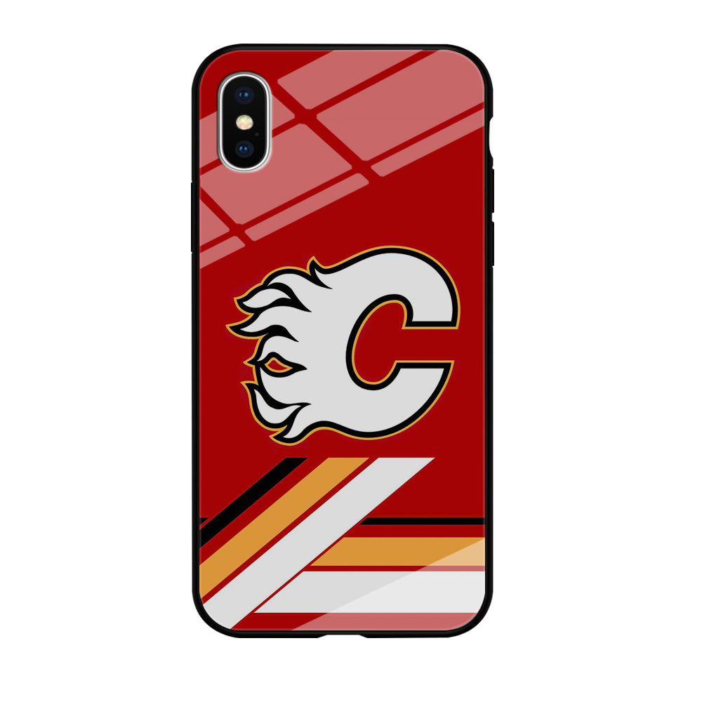 Hockey Calgary Flames NHL 002 iPhone Xs Case-Phone Case-Tempered Glass Case-Altracase