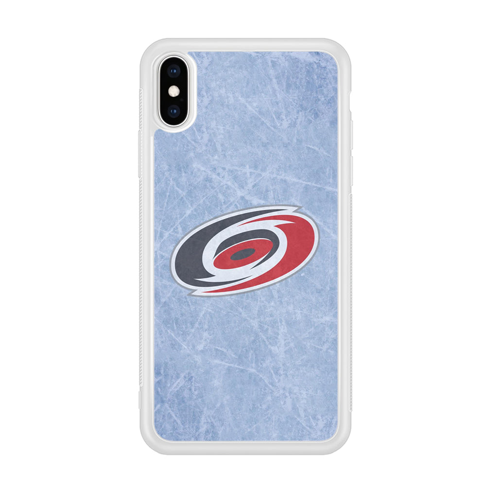 Hockey Carolina Hurricanes NHL 001 iPhone Xs Case-Phone Case-Rubber White (2D Case)-Altracase