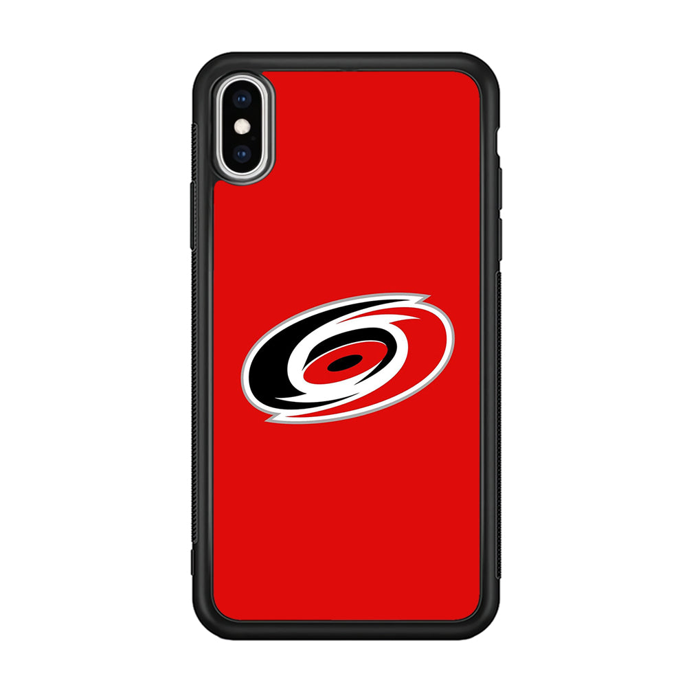 Hockey Carolina Hurricanes NHL 002 iPhone Xs Case-Phone Case-Rubber Black (2D Case)-Altracase
