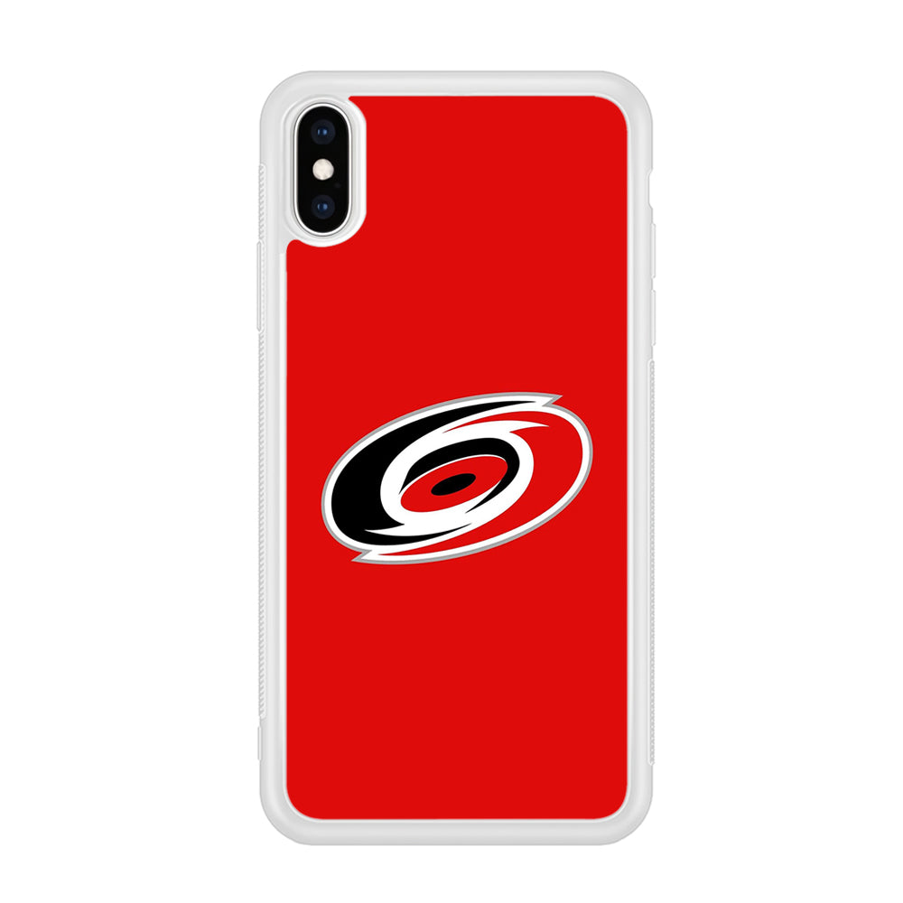 Hockey Carolina Hurricanes NHL 002 iPhone Xs Case-Phone Case-Rubber White (2D Case)-Altracase