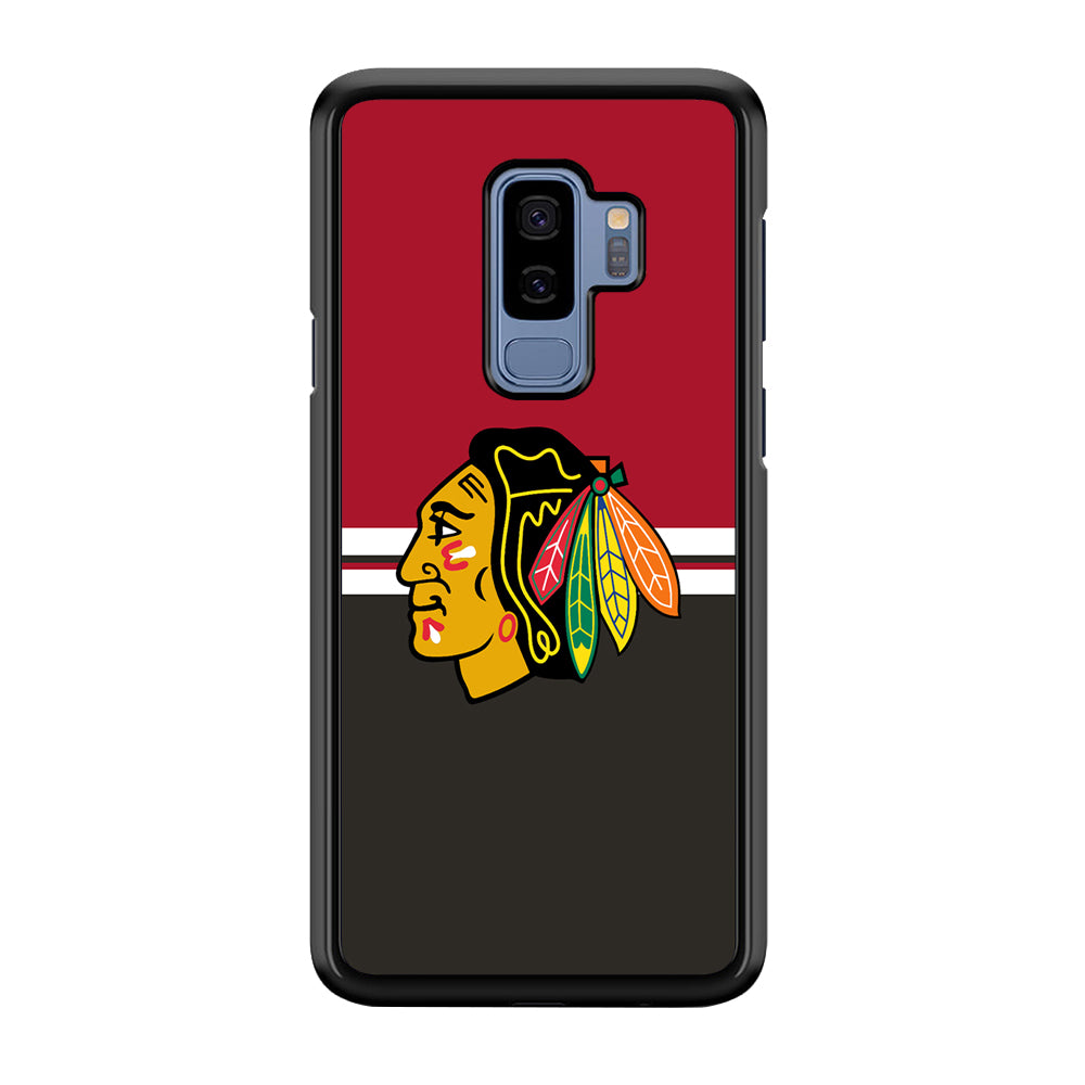 Hockey Chicago Blackhawks NHL 001 Samsung Galaxy S9 Plus Case-Phone Case-Rubber Black (2D Case)-Altracase