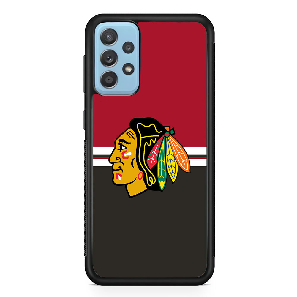 Hockey Chicago Blackhawks NHL 001 Samsung Galaxy A72 Case-Phone Case-Rubber Black (2D Case)-Altracase