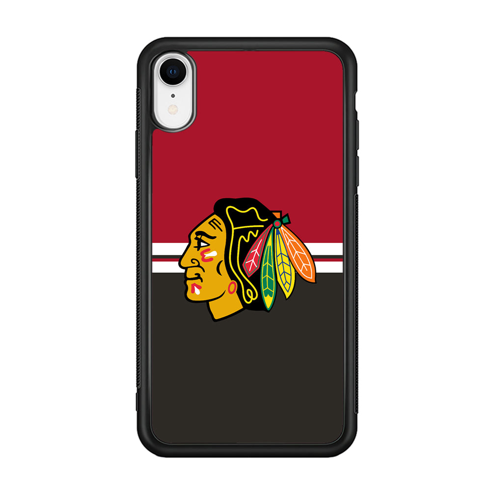 Hockey Chicago Blackhawks NHL 001 iPhone XR Case-Phone Case-Rubber Black (2D Case)-Altracase