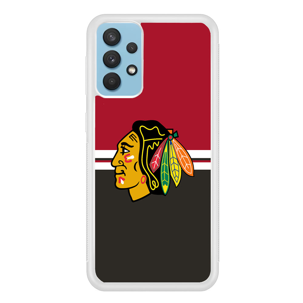 Hockey Chicago Blackhawks NHL 001 Samsung Galaxy A32 Case-Phone Case-Rubber White (2D Case)-Altracase